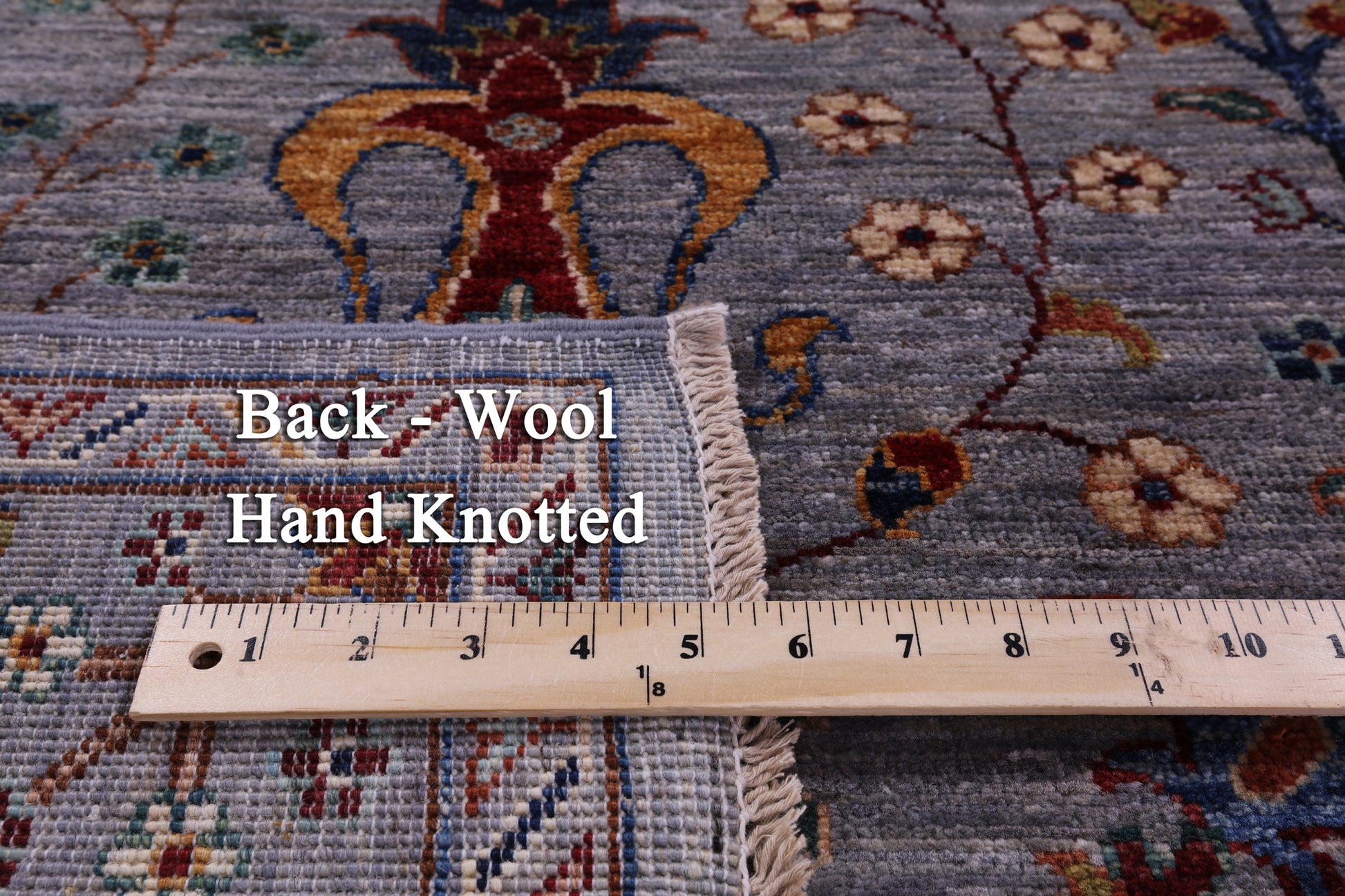 Grey Peshawar Handmade Wool Rug - 5' 0" X 7' 0" - Golden Nile