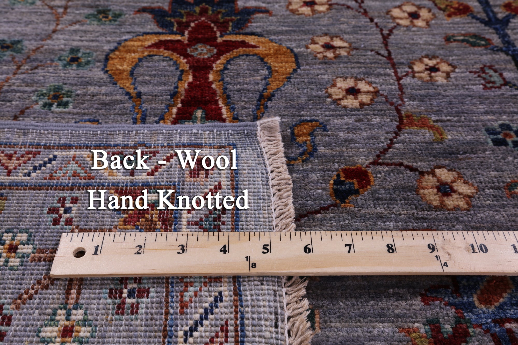 Grey Peshawar Handmade Wool Rug - 5' 0" X 7' 0" - Golden Nile