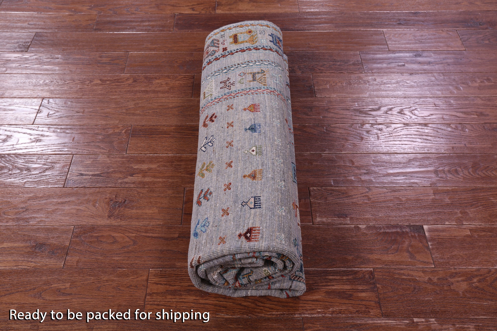 Grey Tribal Persian Gabbeh Hand Knotted Wool Rug - 5' 10" X 7' 11" - Golden Nile