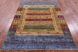 Tribal Persian Gabbeh Hand Knotted Wool Rug - 5' 1" X 6' 9" - Golden Nile