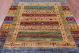 Tribal Persian Gabbeh Hand Knotted Wool Rug - 5' 1" X 6' 9" - Golden Nile