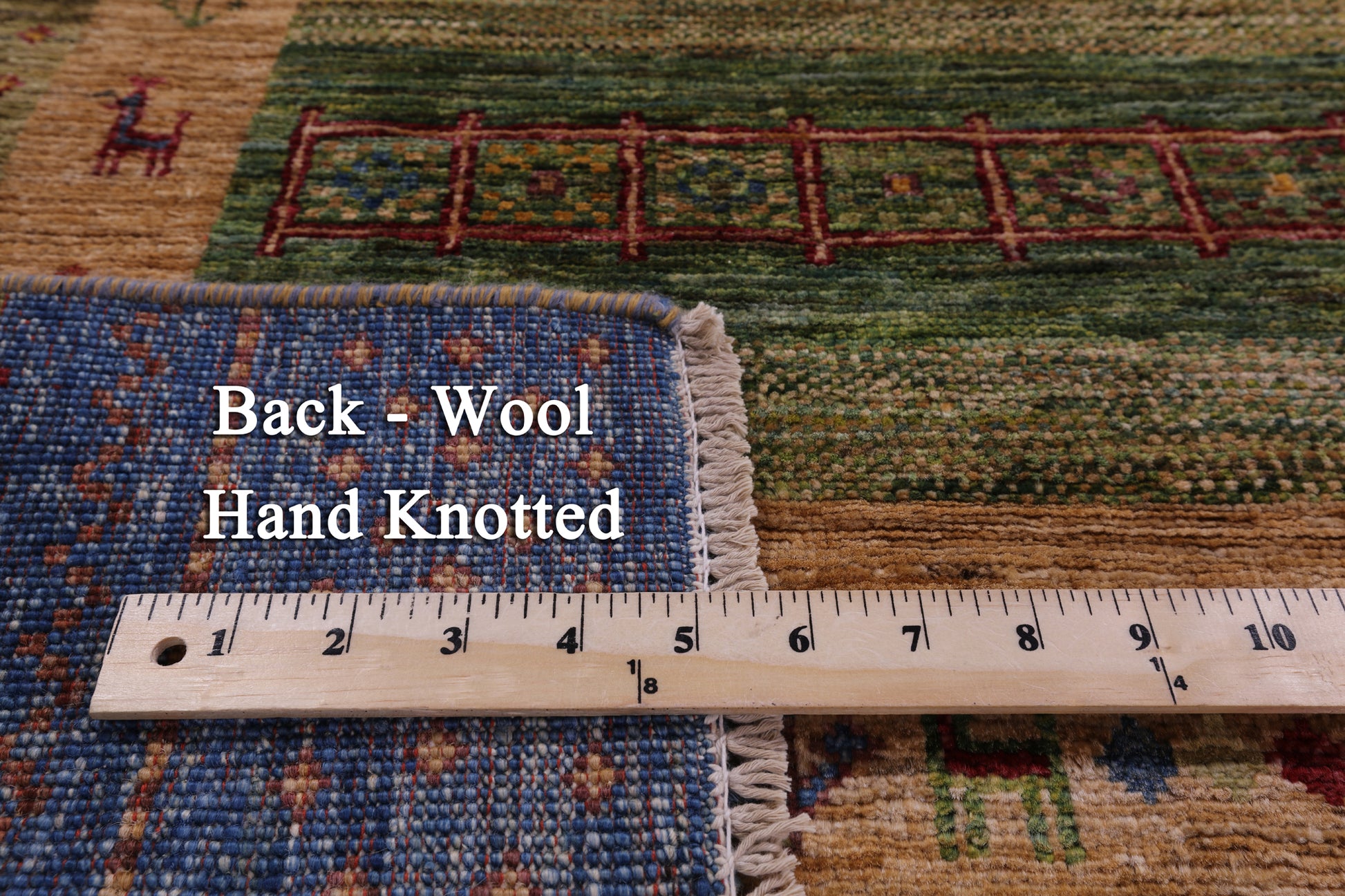 Tribal Persian Gabbeh Hand Knotted Wool Rug - 5' 1" X 6' 9" - Golden Nile