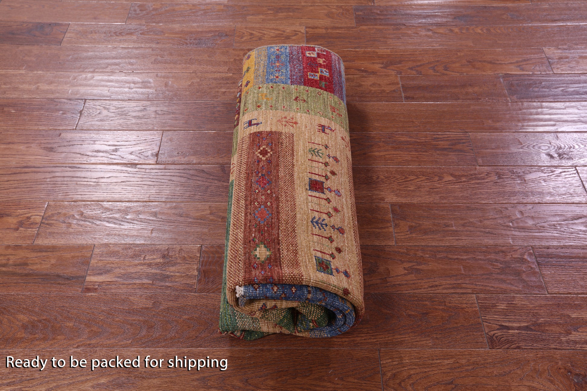 Tribal Persian Gabbeh Hand Knotted Wool Rug - 5' 1" X 6' 9" - Golden Nile