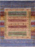 Tribal Persian Gabbeh Hand Knotted Wool Rug - 5' 1" X 6' 9" - Golden Nile