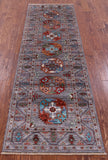 Turkmen Ersari Hand Knotted Wool Runner Rug - 2' 8" X 8' 4" - Golden Nile