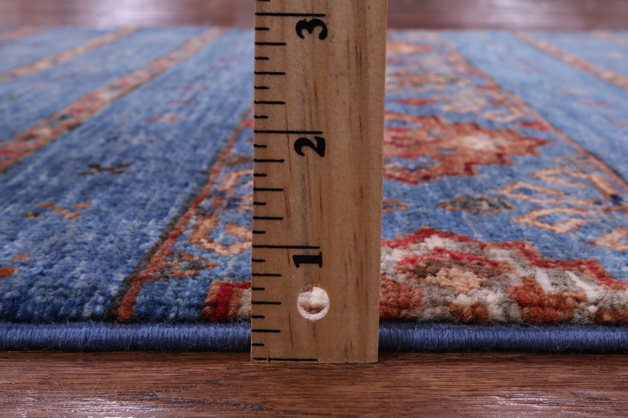 Blue Khorjin Persian Gabbeh Handmade Wool Rug - 2' 8" X 4' 1" - Golden Nile
