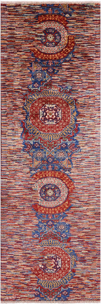 Persian Mamluk Hand Knotted Wool Runner Rug - 2' 0" X 5' 10" - Golden Nile