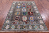 Turkmen Ersari Handmade Wool Rug - 5' 8" X 7' 11" - Golden Nile