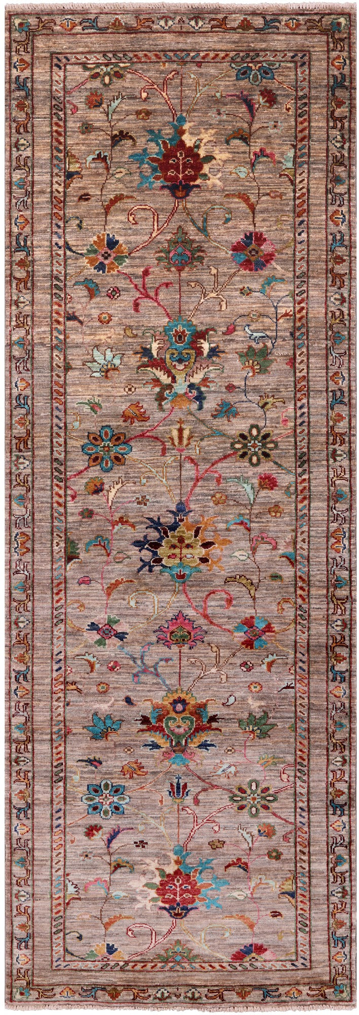 Peshawar Hand Knotted Wool Runner Rug - 2' 9" X 8' 0" - Golden Nile