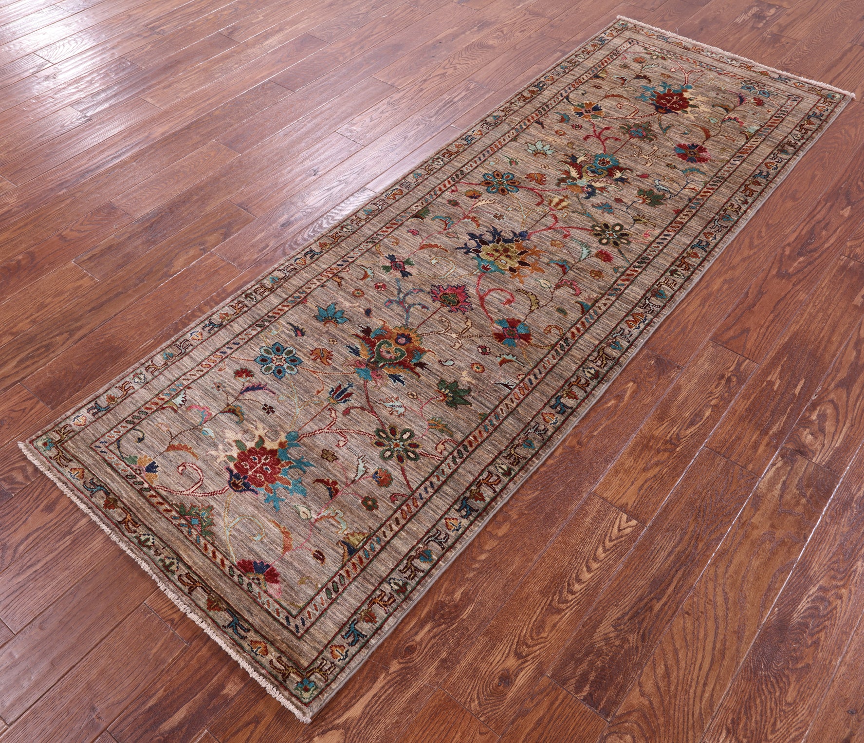 Peshawar Hand Knotted Wool Runner Rug - 2' 9" X 8' 0" - Golden Nile