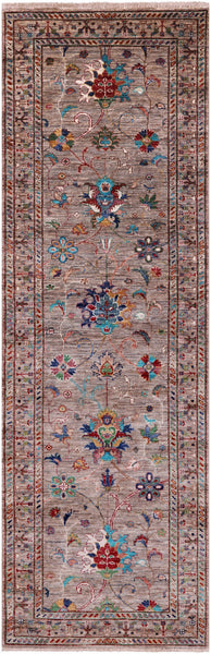 Peshawar Hand Knotted Wool Runner Rug - 2' 7" X 8' 0" - Golden Nile