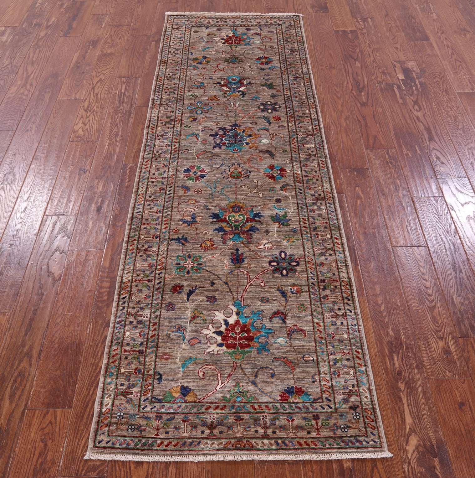 Peshawar Hand Knotted Wool Runner Rug - 2' 7" X 8' 0" - Golden Nile