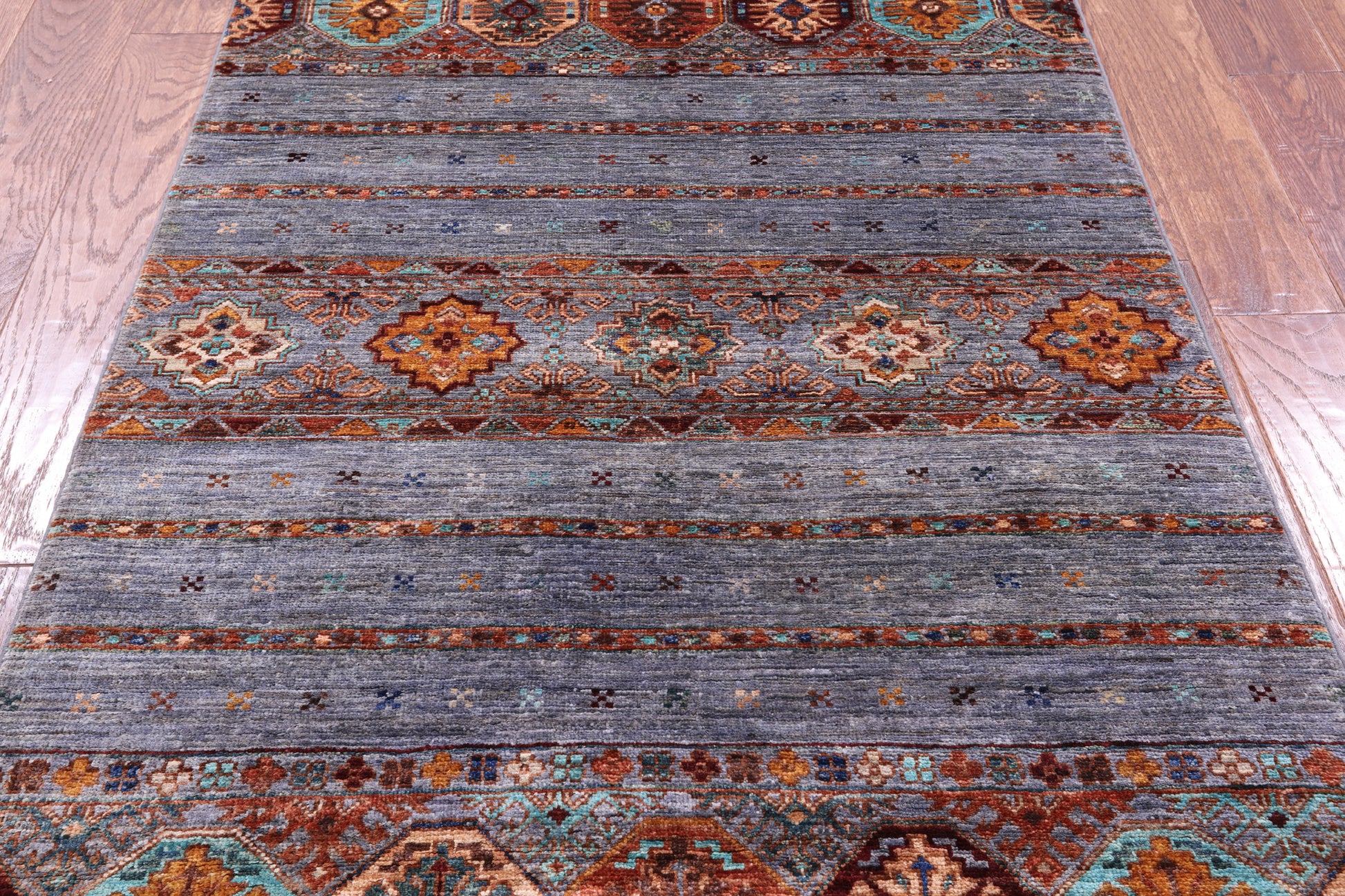 Grey Khorjin Persian Gabbeh Hand Knotted Wool Rug - 3' 4" X 5' 2" - Golden Nile