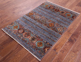 Khorjin Persian Gabbeh Hand Knotted Wool Rug - 3' 4" X 5' 1" - Golden Nile