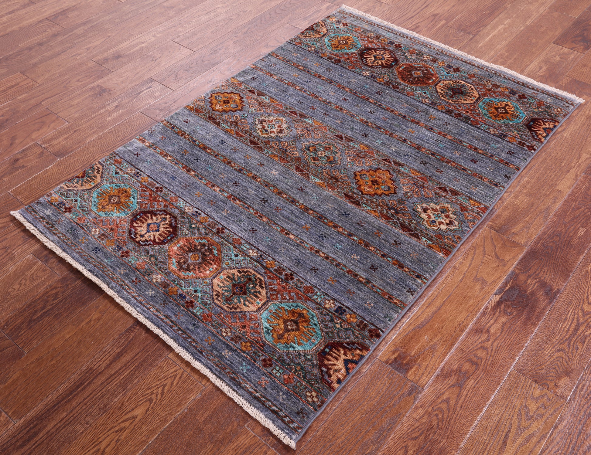 Khorjin Persian Gabbeh Hand Knotted Wool Rug - 3' 4" X 5' 1" - Golden Nile