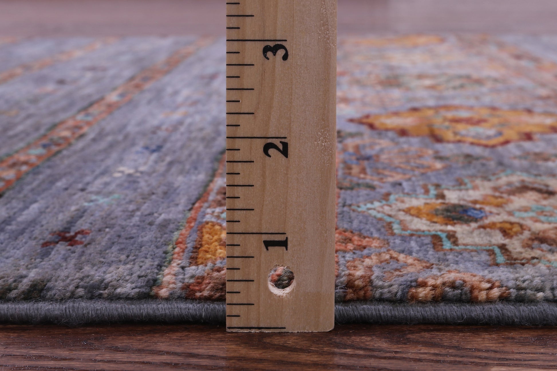 Grey Khorjin Persian Gabbeh Handmade Wool Rug - 3' 4" X 5' 1" - Golden Nile