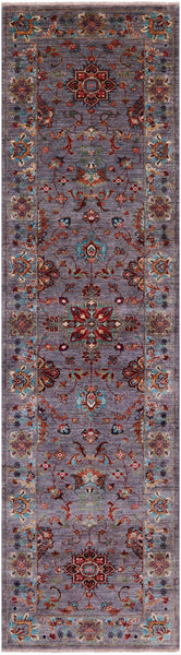 Peshawar Hand Knotted Wool Runner Rug - 2' 8" X 9' 9" - Golden Nile
