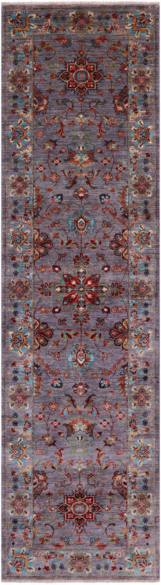 Peshawar Hand Knotted Wool Runner Rug - 2' 8" X 9' 9" - Golden Nile