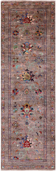 Peshawar Hand Knotted Wool Runner Rug - 2' 8" X 8' 2" - Golden Nile