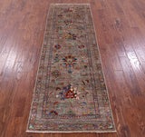 Peshawar Hand Knotted Wool Runner Rug - 2' 8" X 8' 2" - Golden Nile
