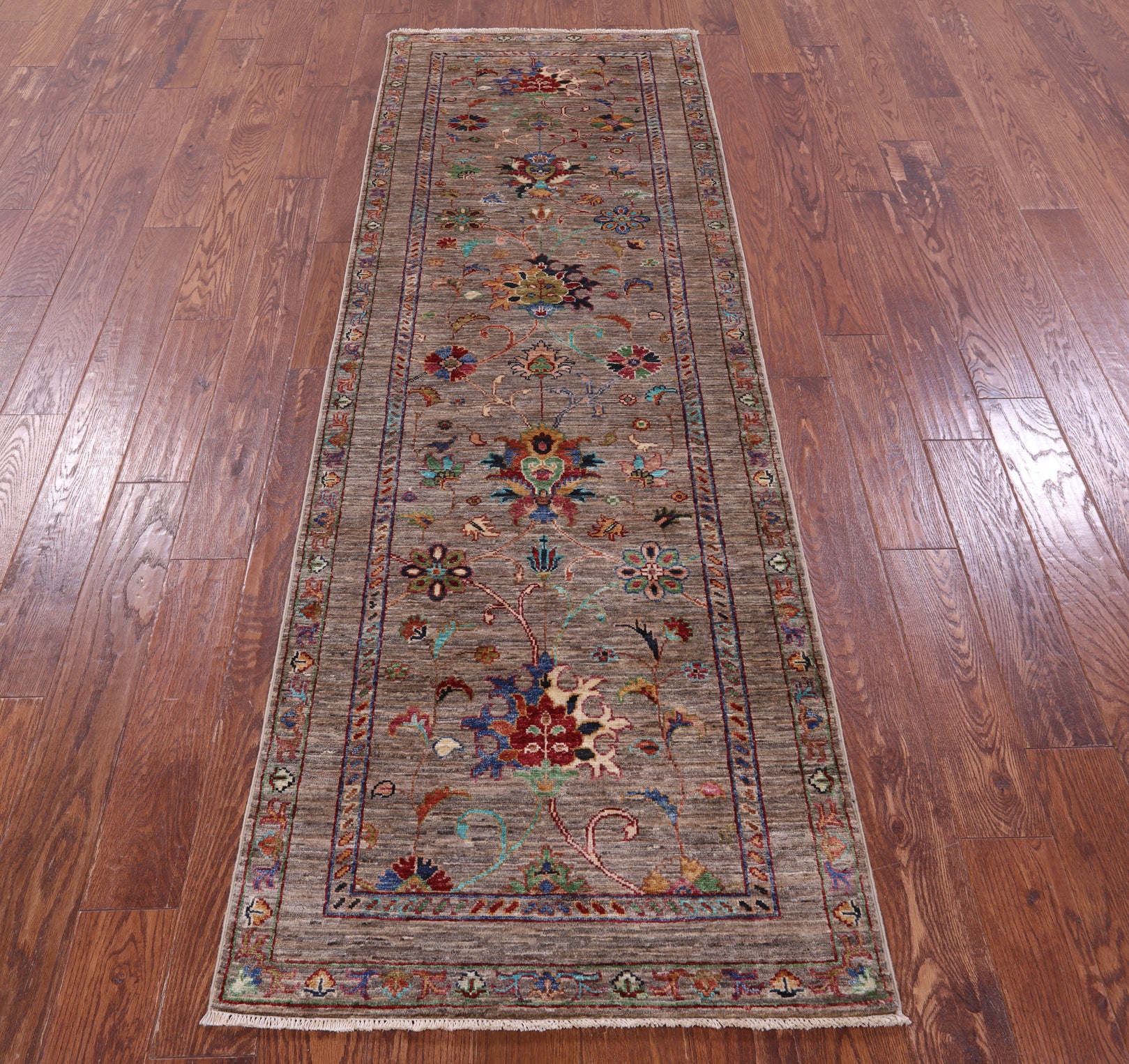 Peshawar Hand Knotted Wool Runner Rug - 2' 8" X 8' 2" - Golden Nile