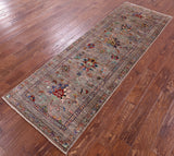 Peshawar Hand Knotted Wool Runner Rug - 2' 8" X 8' 2" - Golden Nile