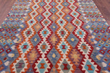 Reversible Kilim Flat Weave Wool On Wool Rug - 6' 11" X 9' 8" - Golden Nile