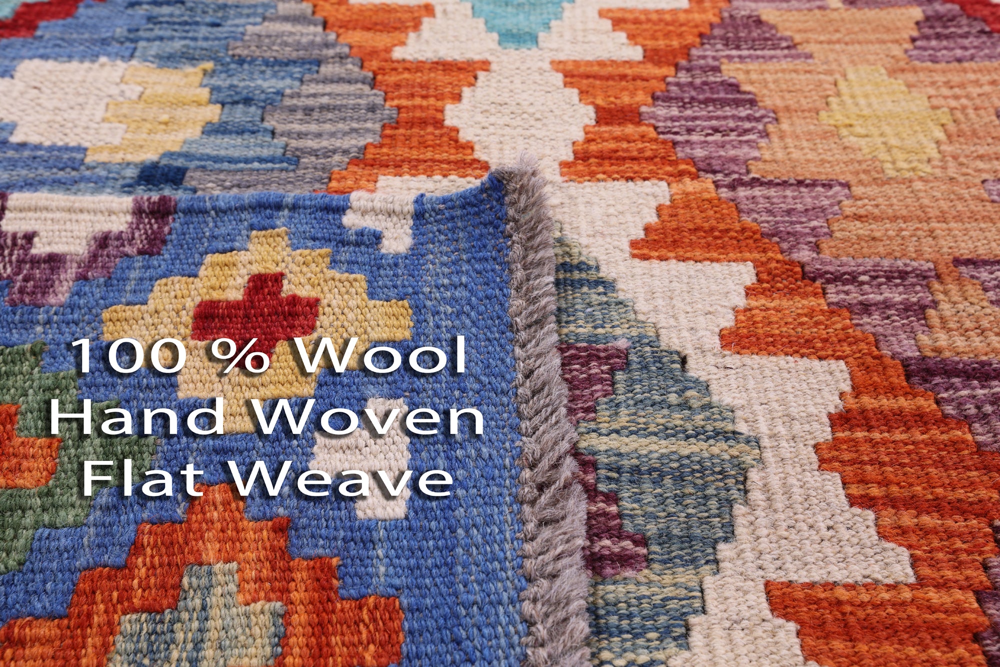 Reversible Kilim Flat Weave Wool On Wool Rug - 6' 11" X 9' 8" - Golden Nile