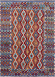Reversible Kilim Flat Weave Wool On Wool Rug - 6' 11" X 9' 8" - Golden Nile