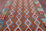 Reversible Kilim Flat Weave Wool On Wool Rug - 6' 8" X 9' 7" - Golden Nile