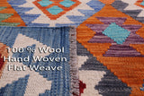 Reversible Kilim Flat Weave Wool On Wool Rug - 6' 8" X 9' 7" - Golden Nile