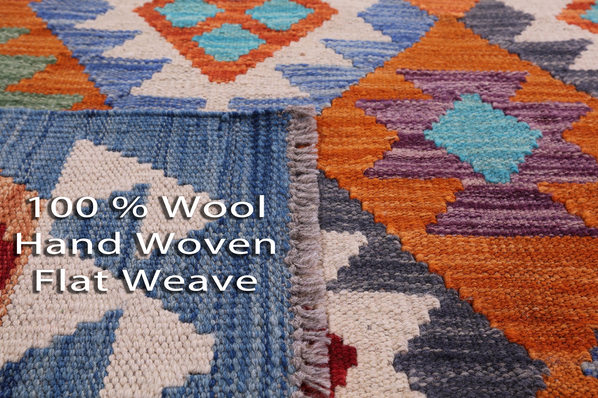 Reversible Kilim Flat Weave Wool On Wool Rug - 6' 8" X 9' 7" - Golden Nile