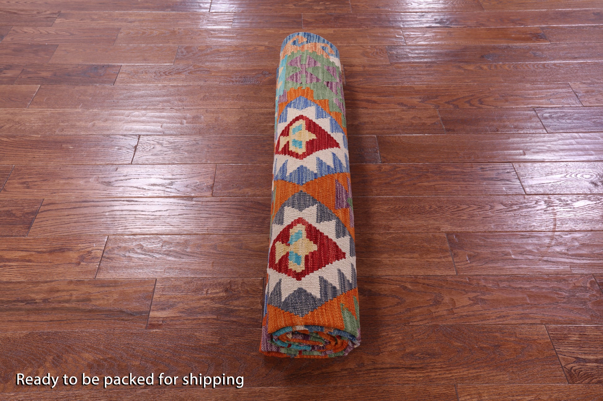 Reversible Kilim Flat Weave Wool On Wool Rug - 6' 8" X 9' 7" - Golden Nile