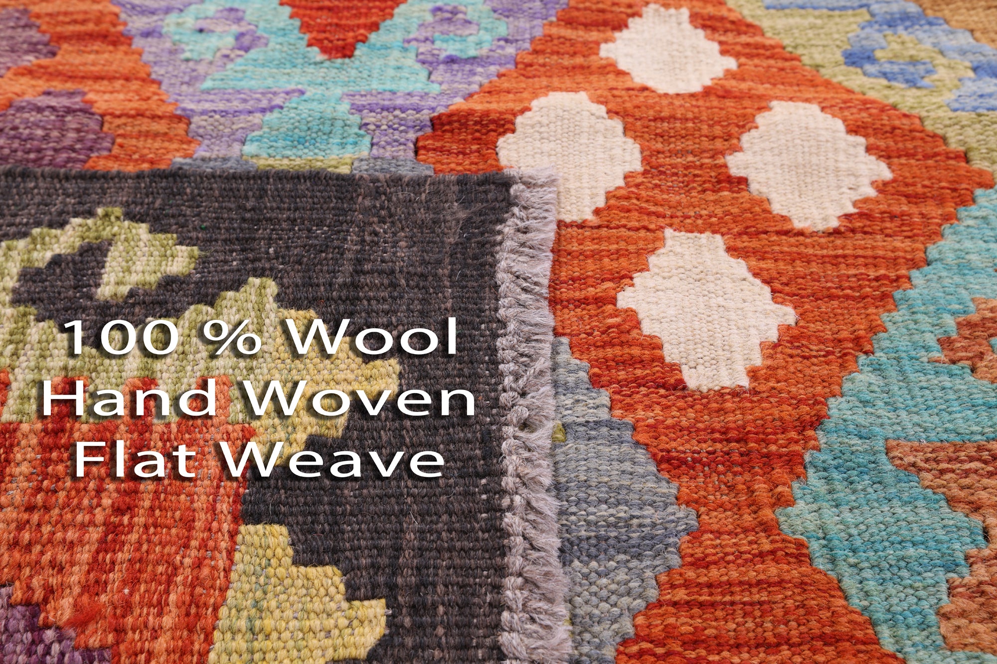 Reversible Kilim Flat Weave Wool On Wool Rug - 6' 6" X 9' 5" - Golden Nile