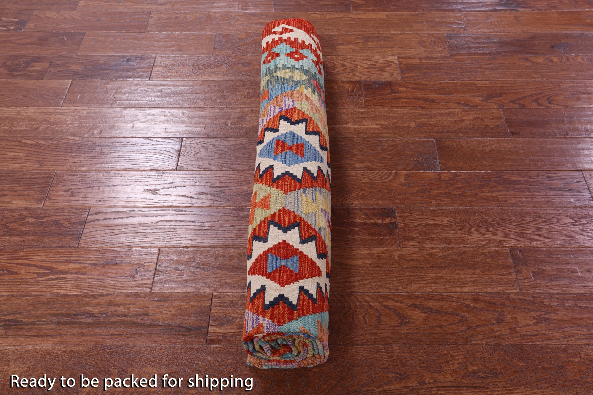Reversible Kilim Flat Weave Wool On Wool Rug - 6' 10" X 9' 9" - Golden Nile