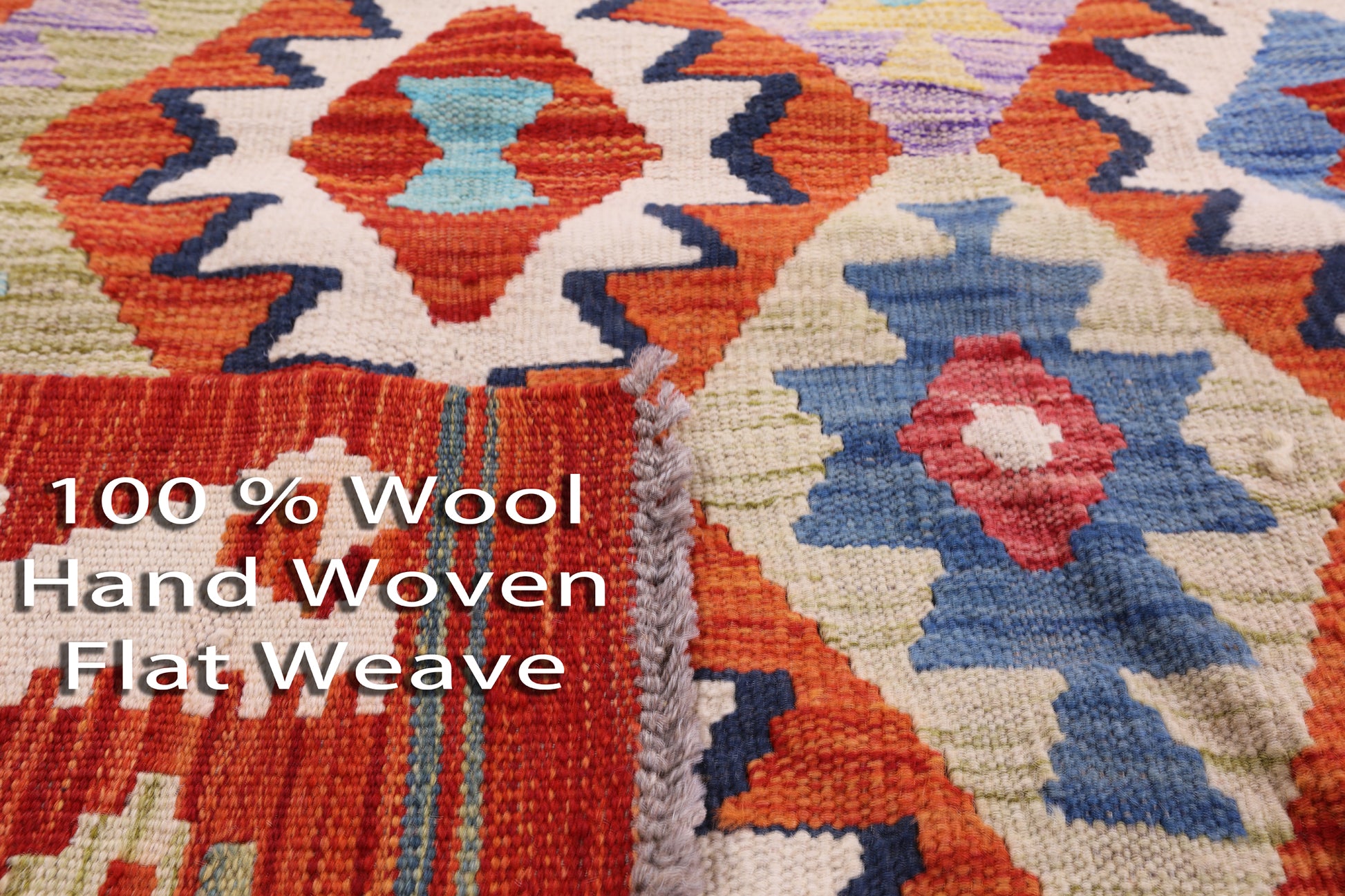 Reversible Kilim Flat Weave Wool On Wool Rug - 6' 10" X 9' 9" - Golden Nile
