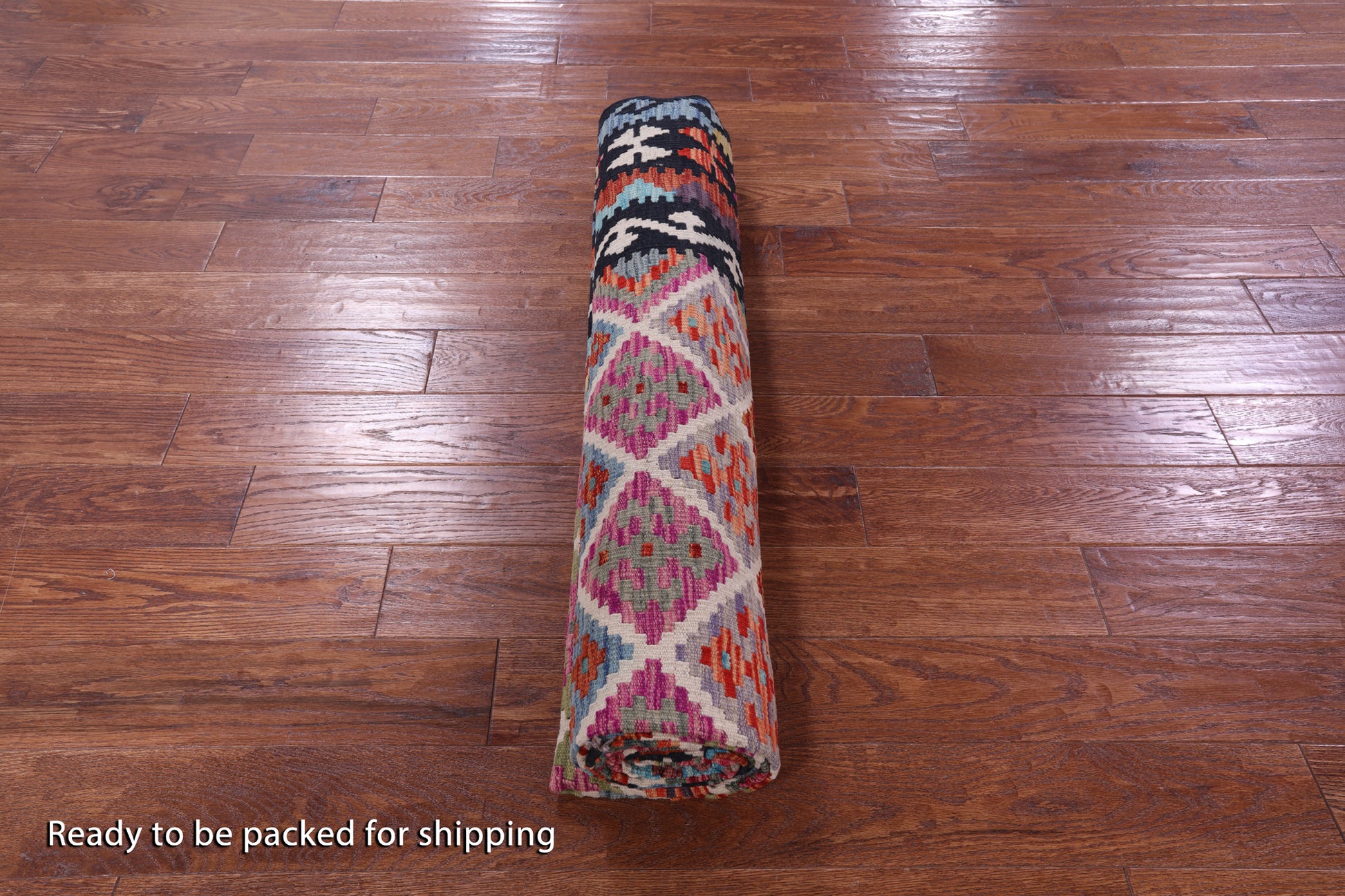 Reversible Kilim Flat Weave Wool On Wool Rug - 7' 1" X 10' 4" - Golden Nile