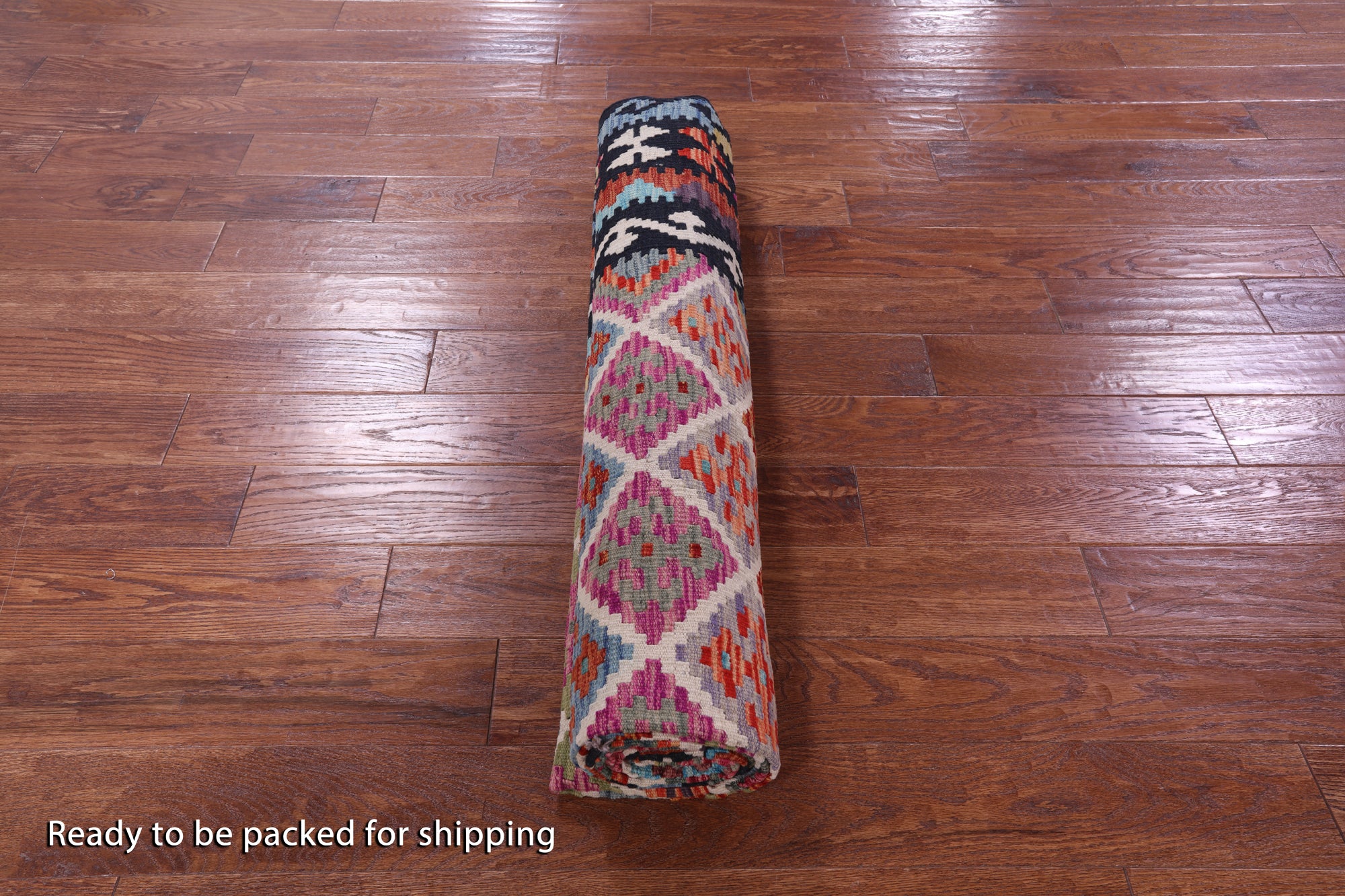 Reversible Kilim Flat Weave Wool On Wool Rug - 7' 1" X 10' 4" - Golden Nile