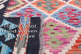 Reversible Kilim Flat Weave Wool On Wool Rug - 7' 1" X 10' 4" - Golden Nile