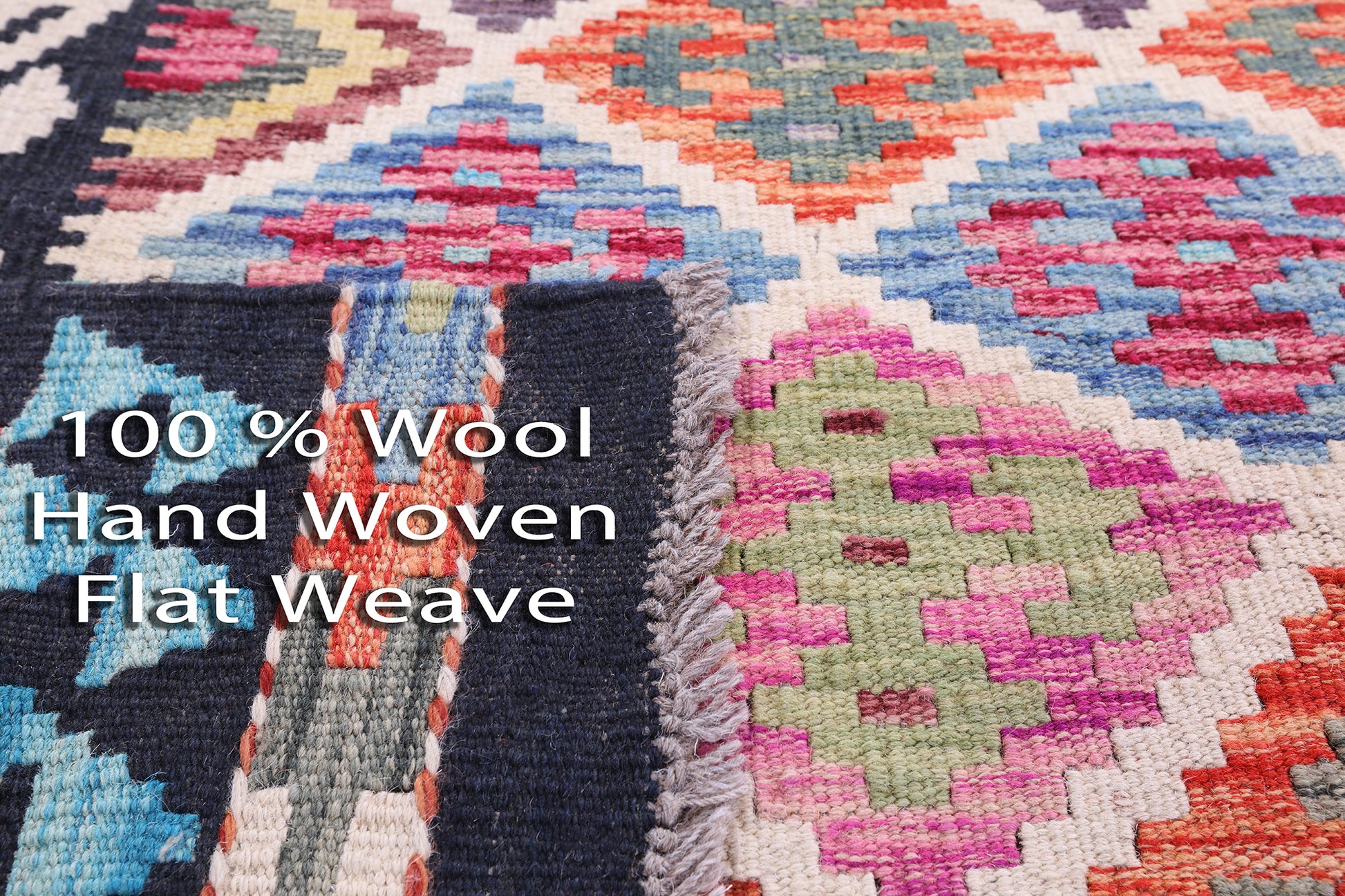 Reversible Kilim Flat Weave Wool On Wool Rug - 7' 1" X 10' 4" - Golden Nile
