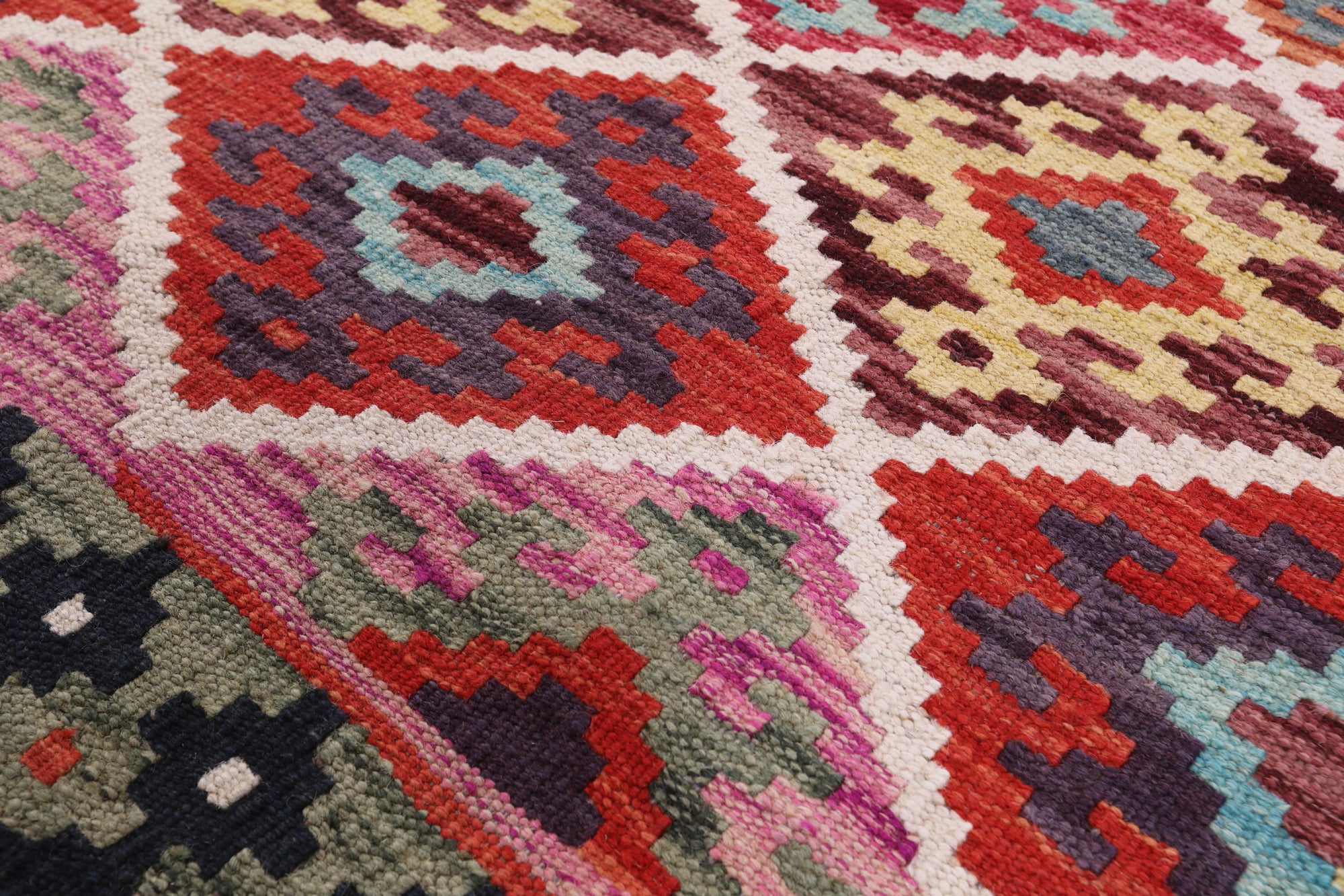 Reversible Kilim Flat Weave Wool On Wool Rug - 6' 7" X 9' 4" - Golden Nile