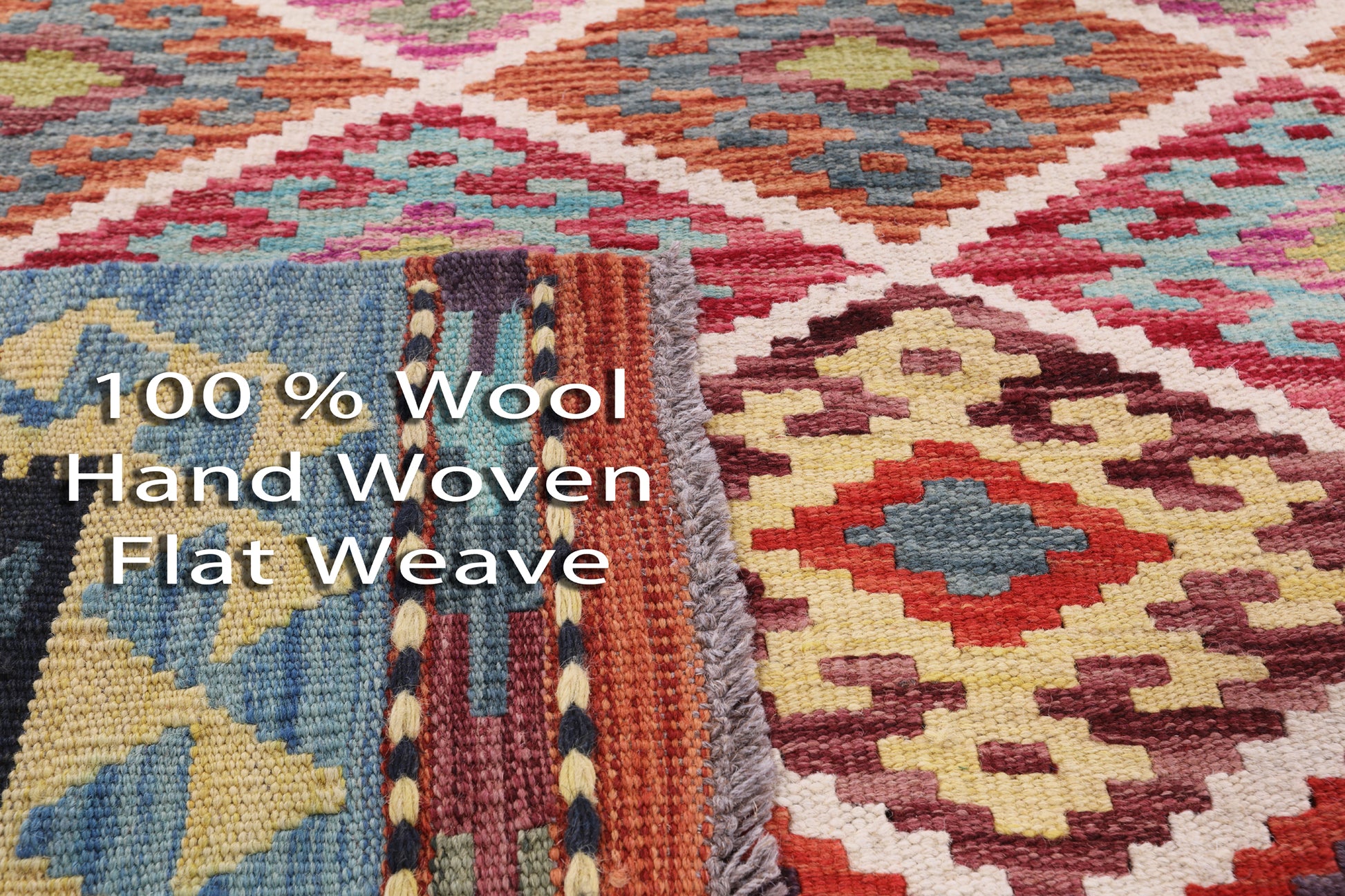 Reversible Kilim Flat Weave Wool On Wool Rug - 6' 7" X 9' 4" - Golden Nile