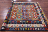 Reversible Kilim Flat Weave Wool On Wool Rug - 6' 8" X 9' 9" - Golden Nile