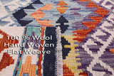 Reversible Kilim Flat Weave Wool On Wool Rug - 6' 7" X 9' 5" - Golden Nile