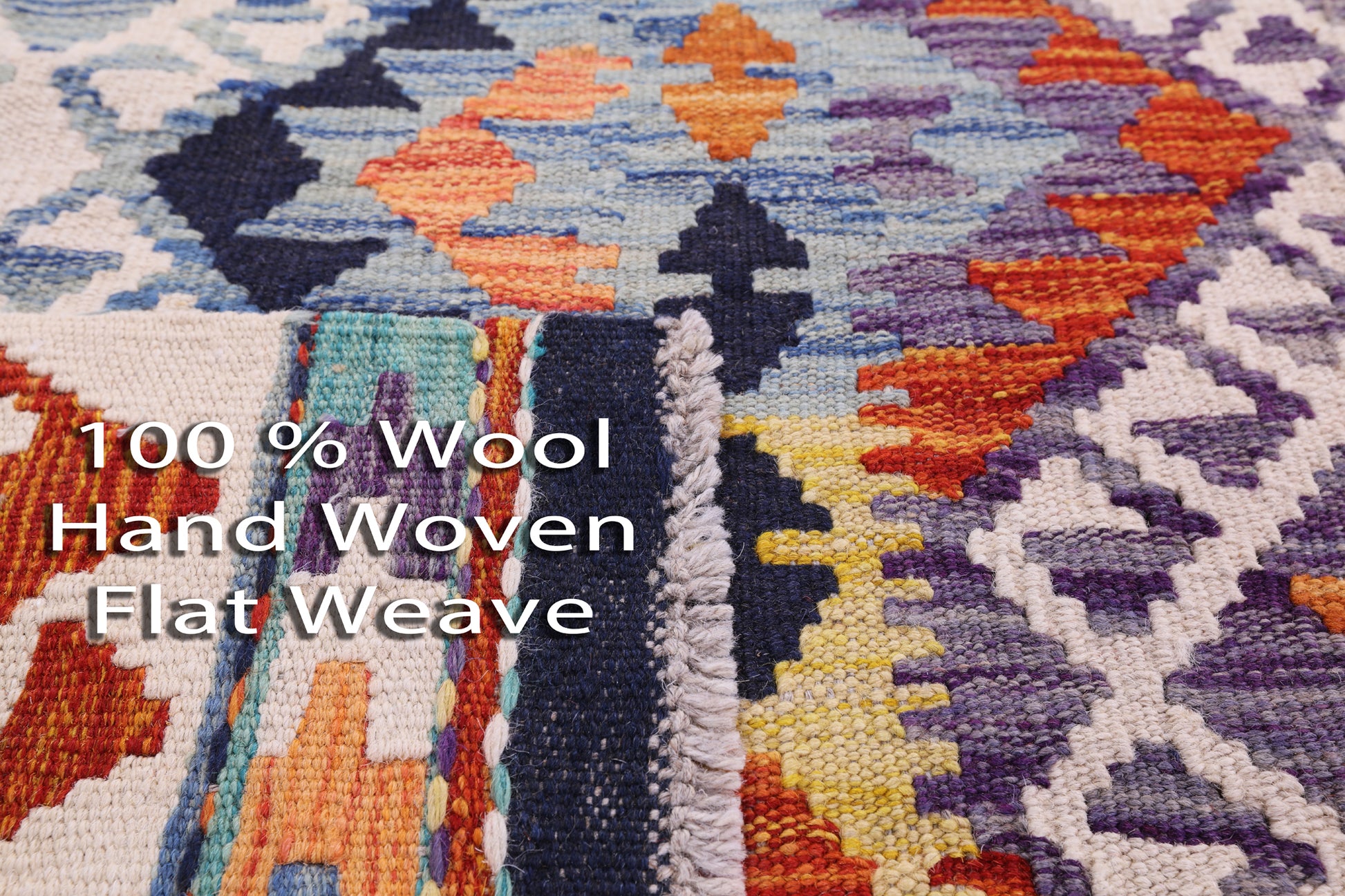 Reversible Kilim Flat Weave Wool On Wool Rug - 6' 7" X 9' 5" - Golden Nile