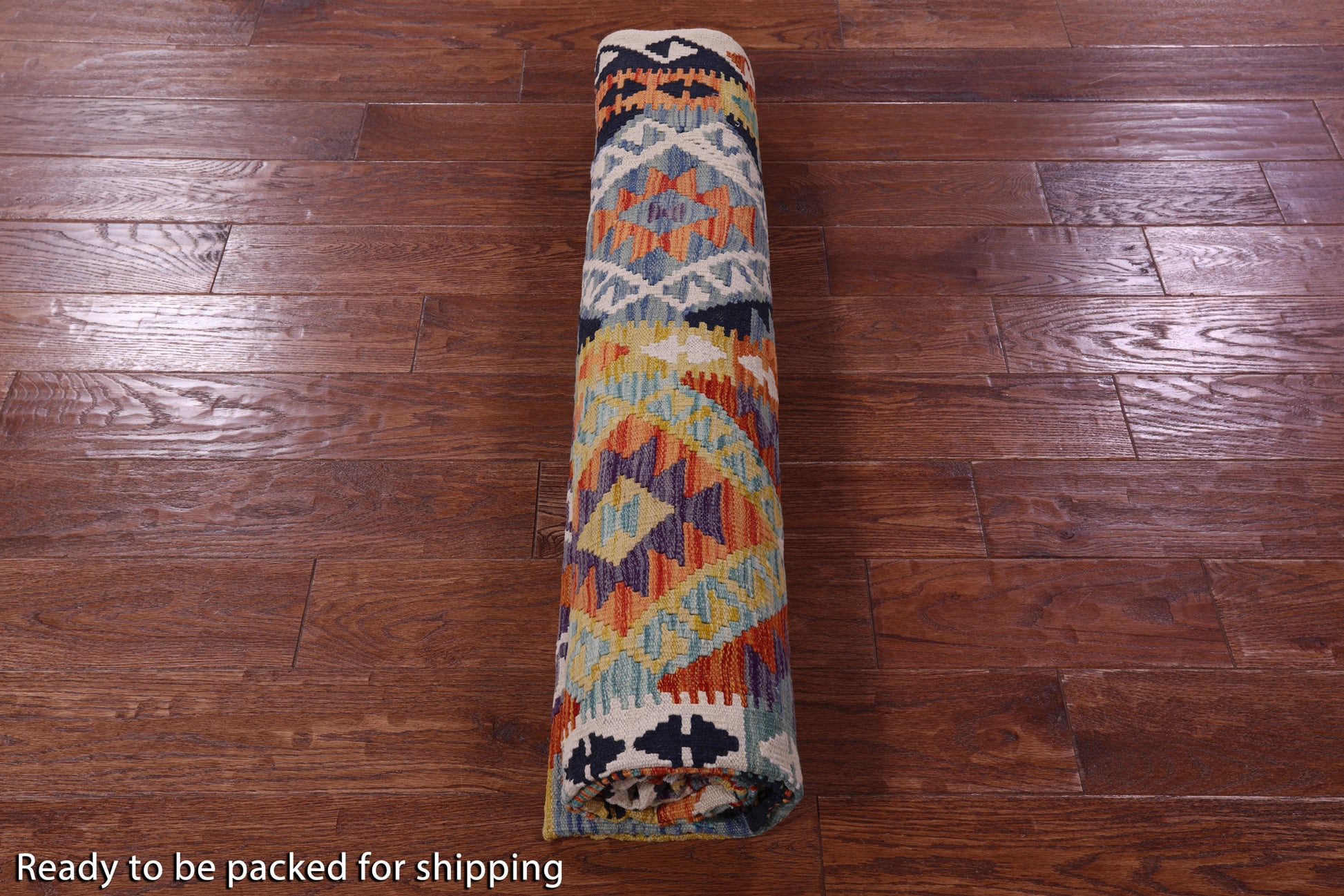 Reversible Kilim Flat Weave Wool On Wool Rug - 6' 7" X 9' 5" - Golden Nile