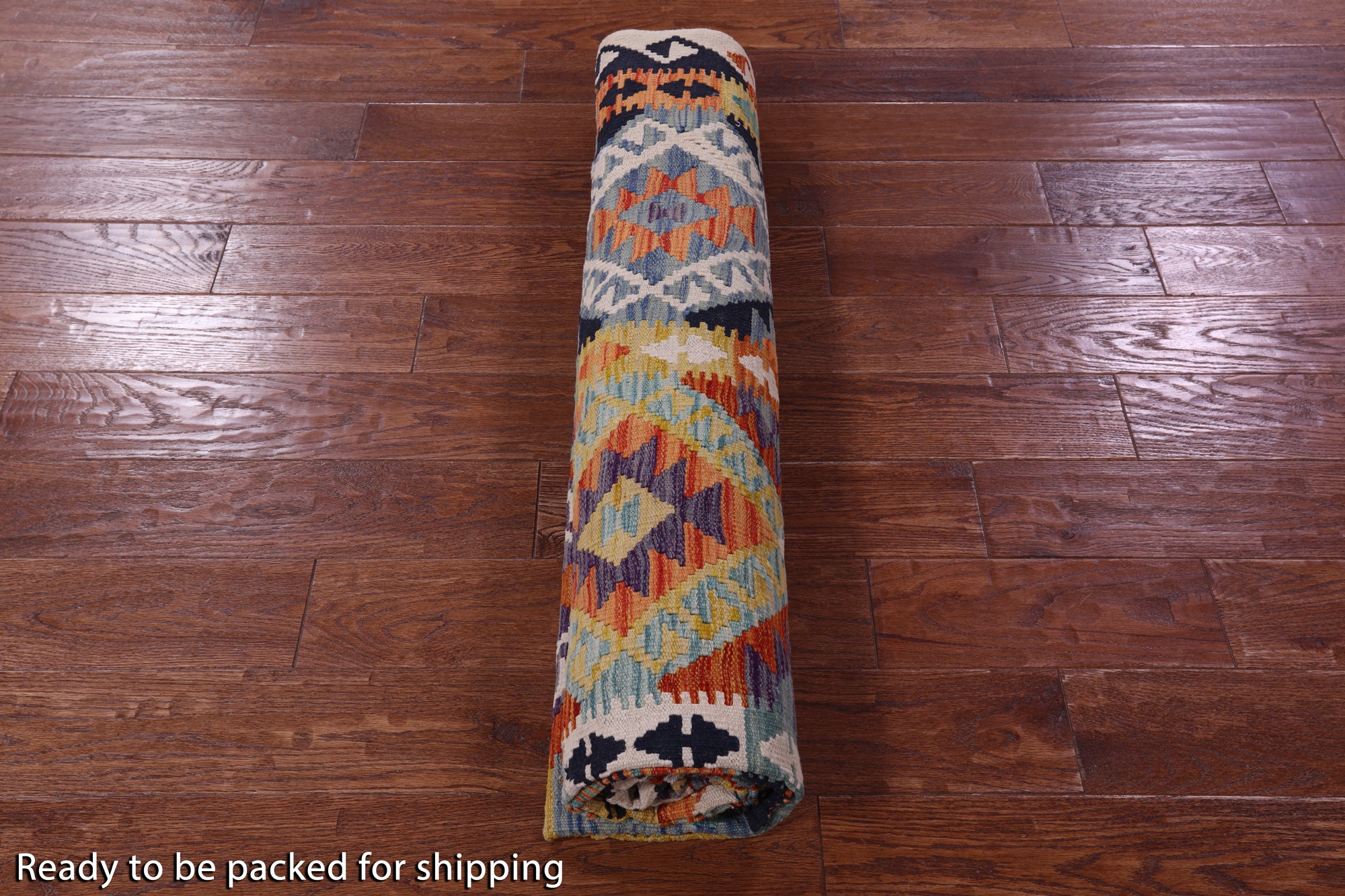 Reversible Kilim Flat Weave Wool On Wool Rug - 6' 7" X 9' 5" - Golden Nile