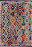 Reversible Kilim Flat Weave Wool On Wool Rug - 6' 7" X 9' 5" - Golden Nile