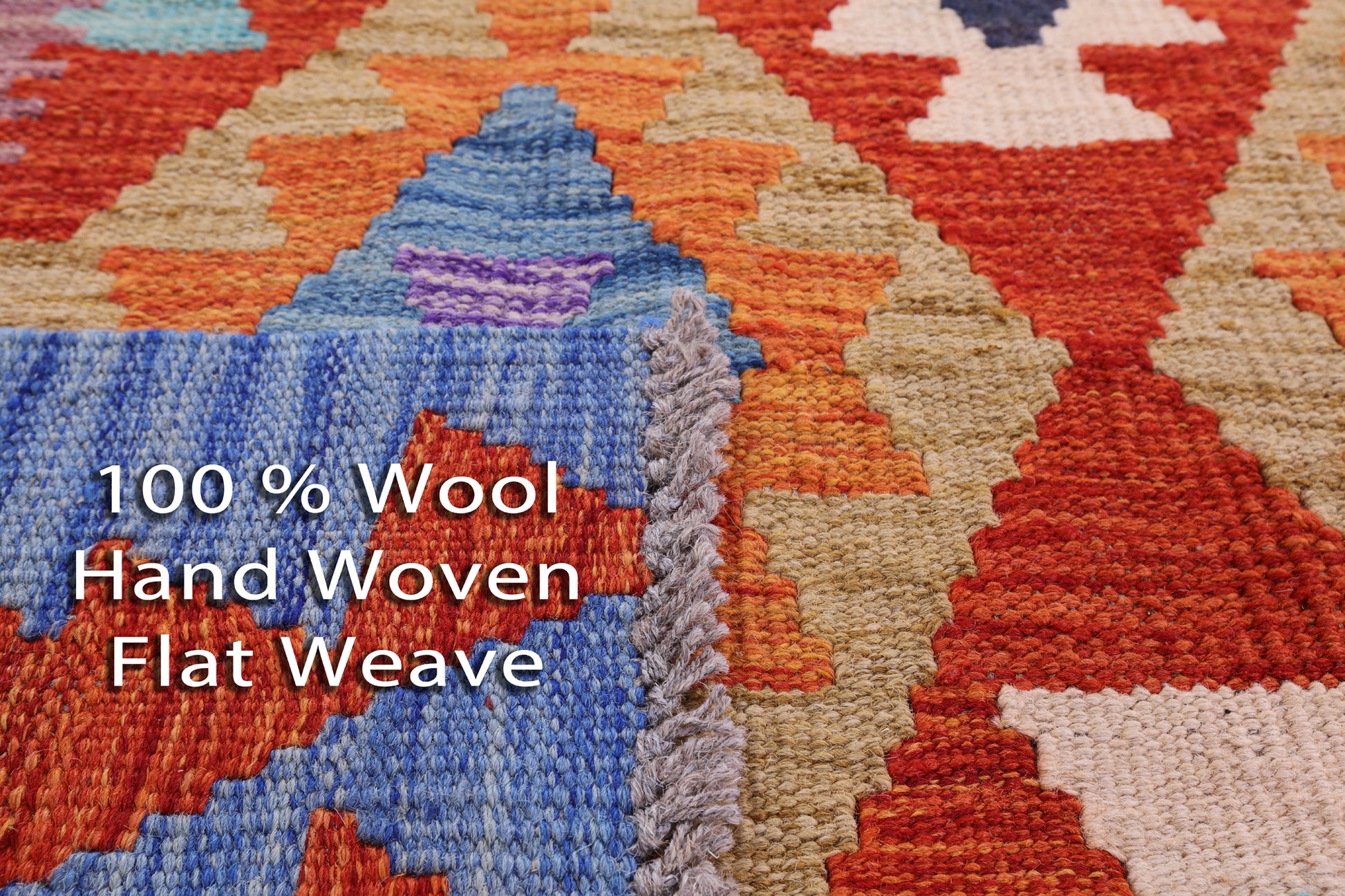 Reversible Kilim Flat Weave Wool On Wool Rug - 6' 7" X 9' 4" - Golden Nile