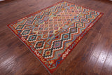 Reversible Kilim Flat Weave Wool On Wool Rug - 6' 9" X 9' 8" - Golden Nile
